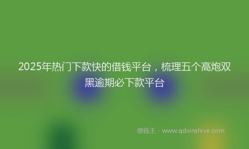 2025年热门下款快的借钱平台，梳理五个高炮双黑逾期必下款平台