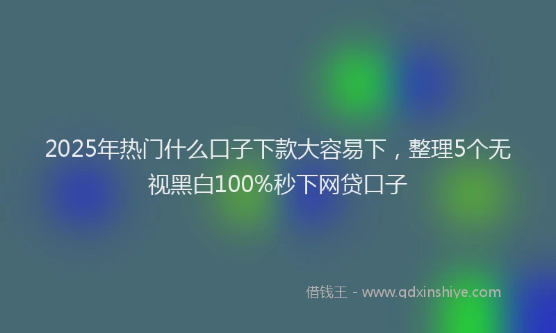2025年热门什么口子下款大容易下，整理5个无视黑白100%秒下网贷口子