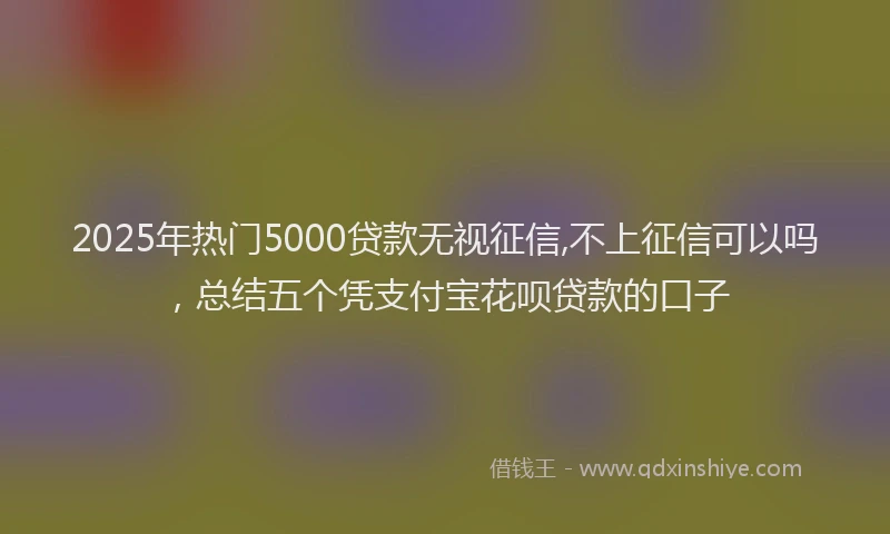 2025年热门5000贷款无视征信,不上征信可以吗，总结五个凭支付宝花呗贷款的口子