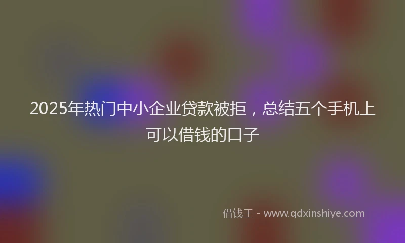 2025年热门中小企业贷款被拒，总结五个手机上可以借钱的口子