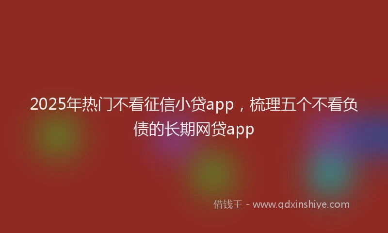 2025年热门不看征信小贷app，梳理五个不看负债的长期网贷app