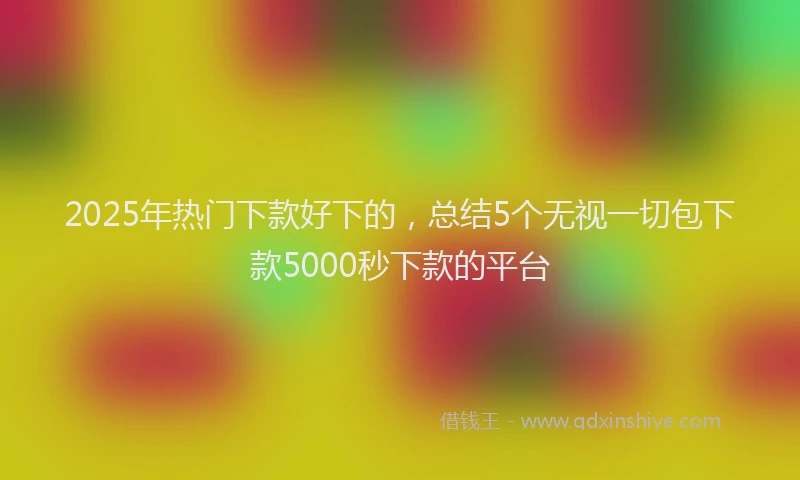 2025年热门下款好下的，总结5个无视一切包下款5000秒下款的平台