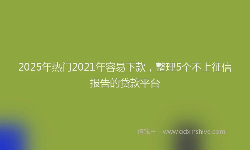 2025年热门2021年容易下款，整理5个不上征信报告的贷款平台