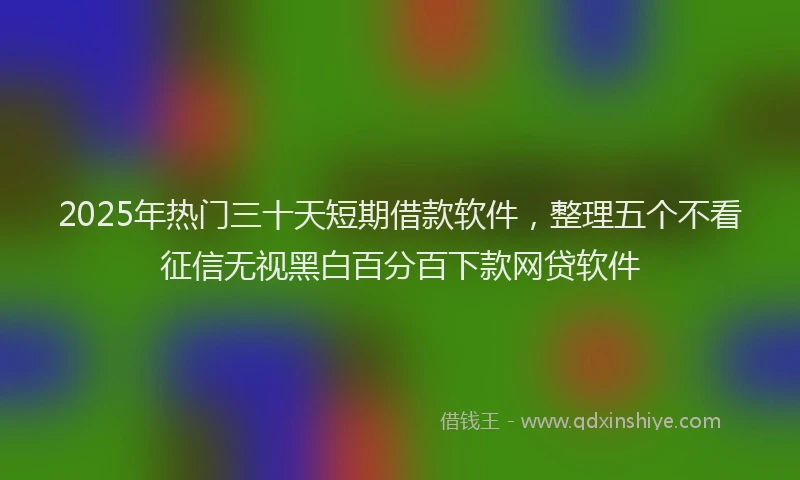 2025年热门三十天短期借款软件，整理五个不看征信无视黑白百分百下款网贷软件