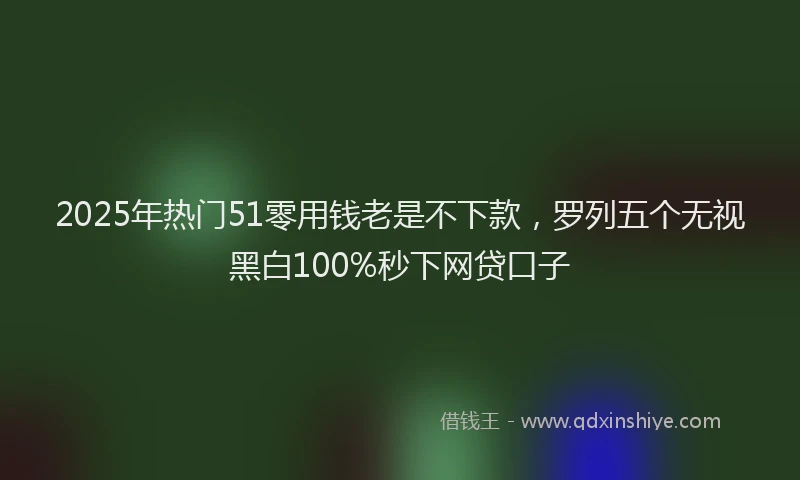 2025年热门51零用钱老是不下款，罗列五个无视黑白100%秒下网贷口子