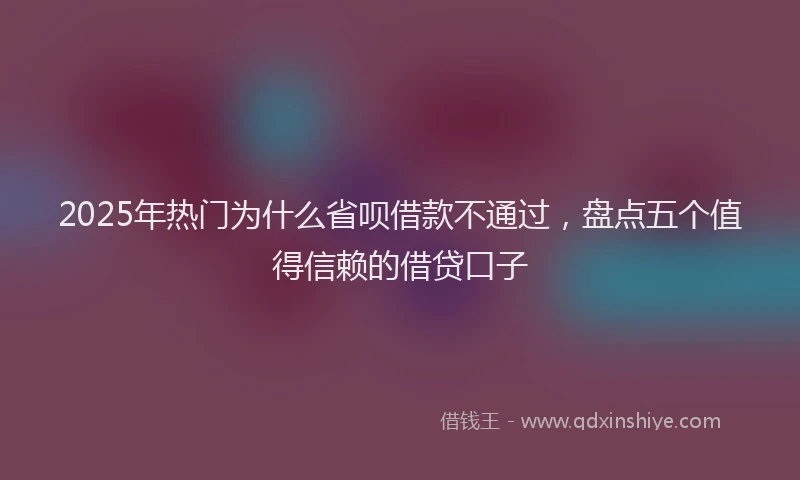 2025年热门为什么省呗借款不通过，盘点五个值得信赖的借贷口子
