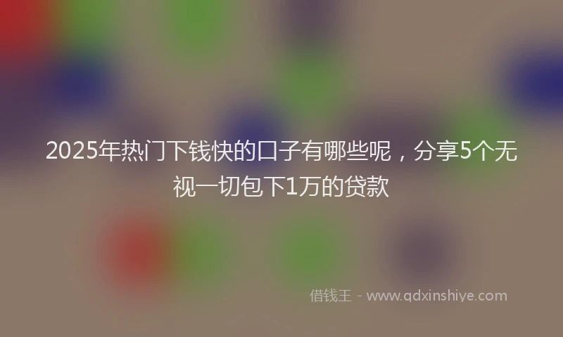2025年热门下钱快的口子有哪些呢，分享5个无视一切包下1万的贷款