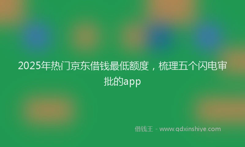 2025年热门京东借钱最低额度，梳理五个闪电审批的app