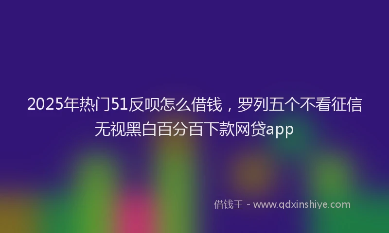 2025年热门51反呗怎么借钱，罗列五个不看征信无视黑白百分百下款网贷app