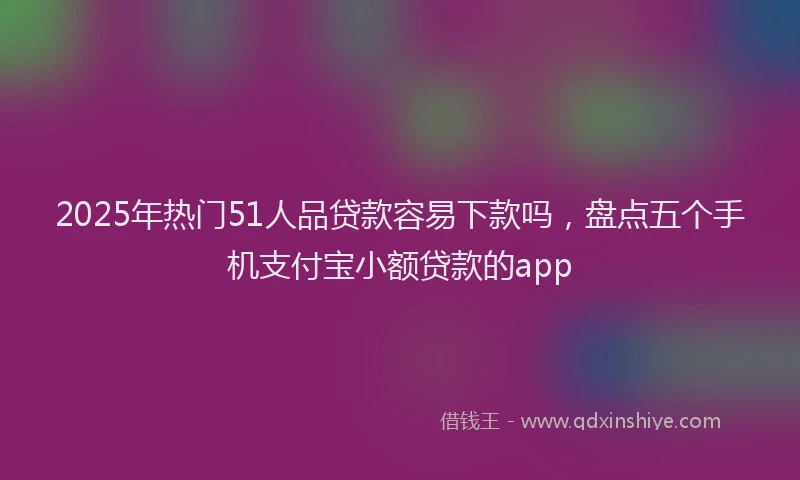 2025年热门51人品贷款容易下款吗，盘点五个手机支付宝小额贷款的app