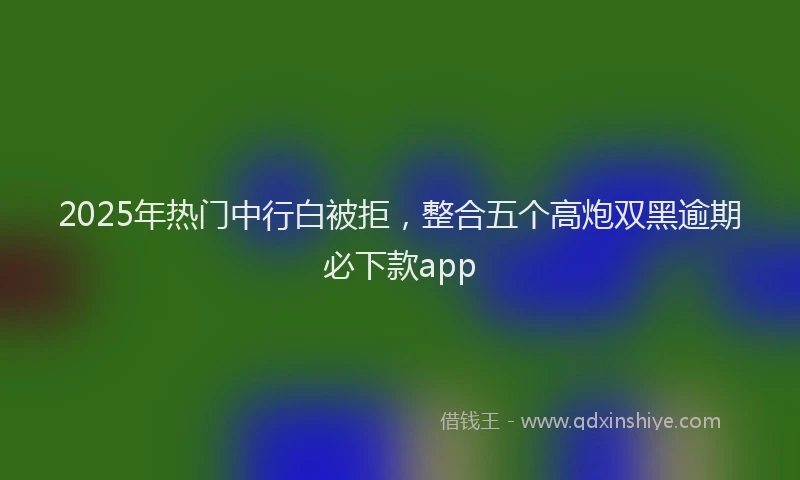 2025年热门中行白被拒，整合五个高炮双黑逾期必下款app