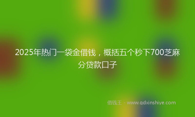 2025年热门一袋金借钱，概括五个秒下700芝麻分贷款口子