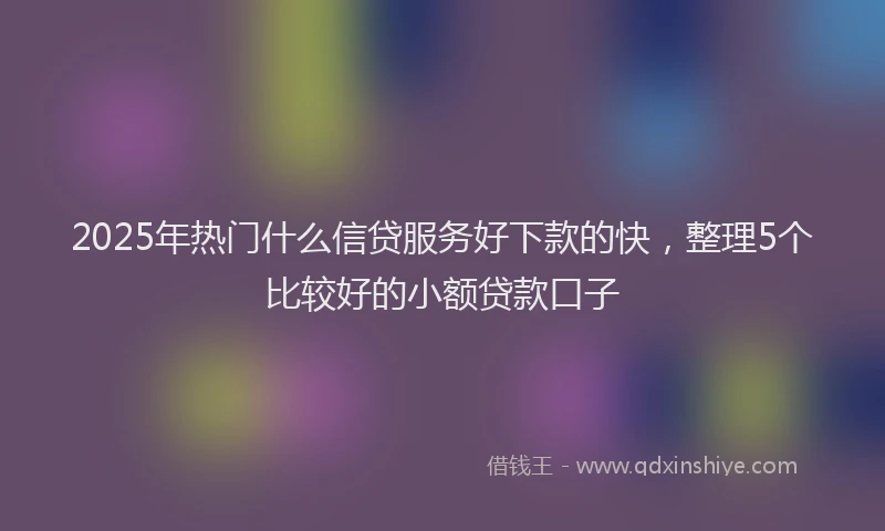2025年热门什么信贷服务好下款的快，整理5个比较好的小额贷款口子
