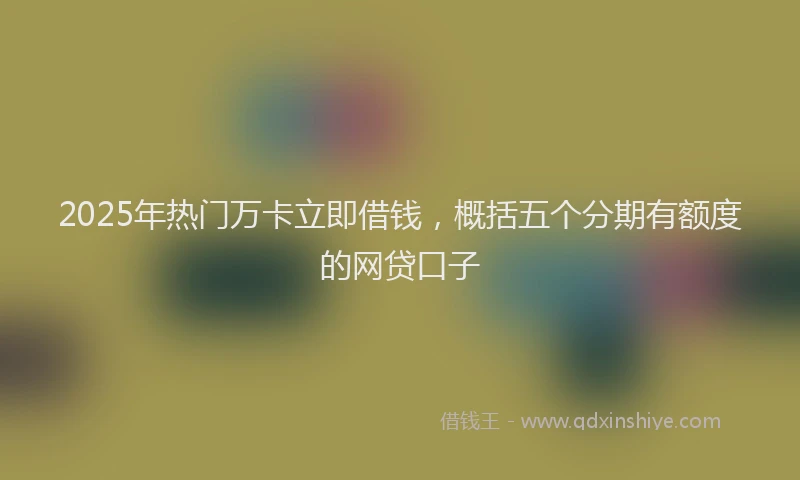 2025年热门万卡立即借钱，概括五个分期有额度的网贷口子