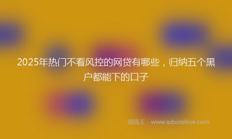 2025年热门不看风控的网贷有哪些，归纳五个黑户都能下的口子