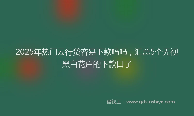 2025年热门云行贷容易下款吗吗，汇总5个无视黑白花户的下款口子