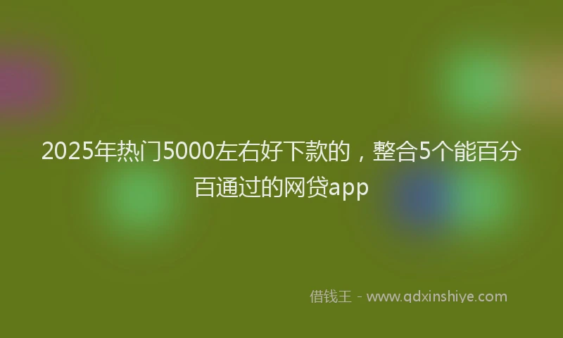 2025年热门5000左右好下款的，整合5个能百分百通过的网贷app