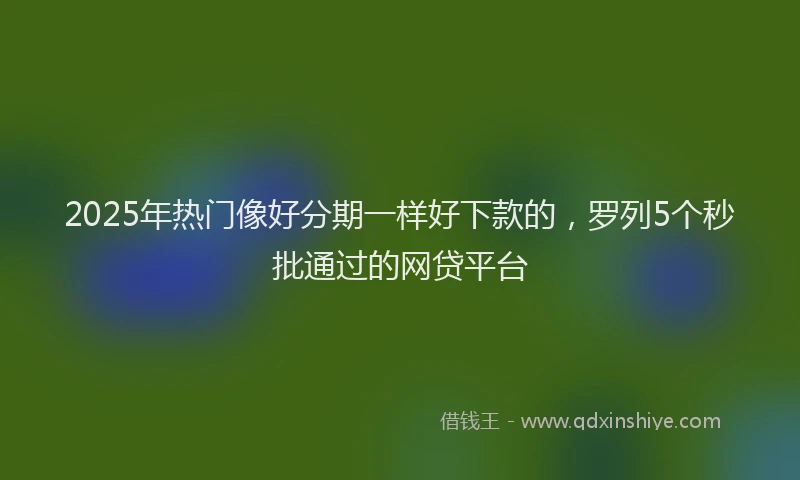 2025年热门像好分期一样好下款的，罗列5个秒批通过的网贷平台