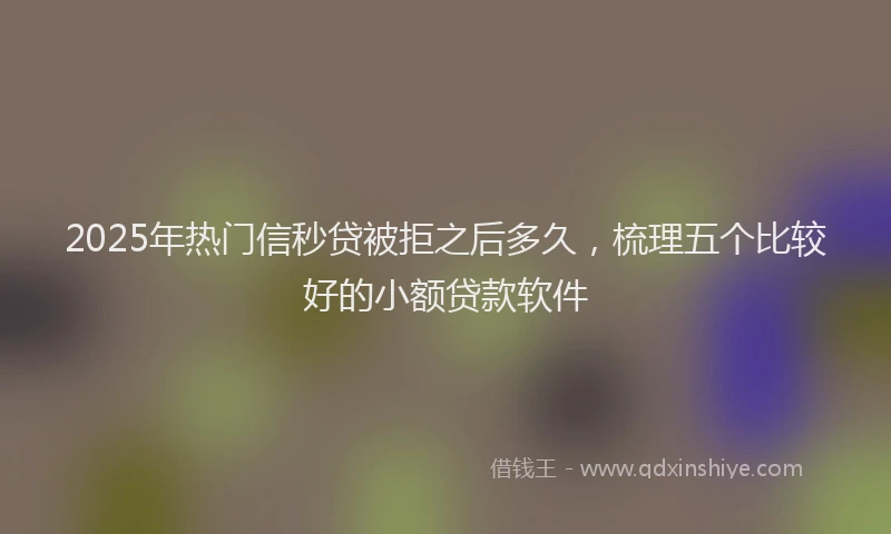 2025年热门信秒贷被拒之后多久，梳理五个比较好的小额贷款软件