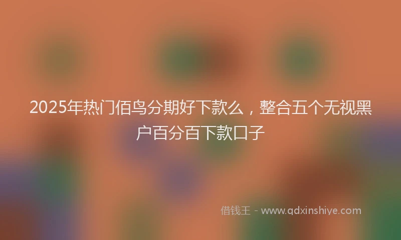2025年热门佰鸟分期好下款么，整合五个无视黑户百分百下款口子