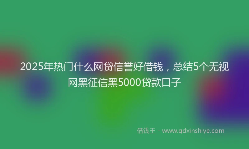 2025年热门什么网贷信誉好借钱，总结5个无视网黑征信黑5000贷款口子