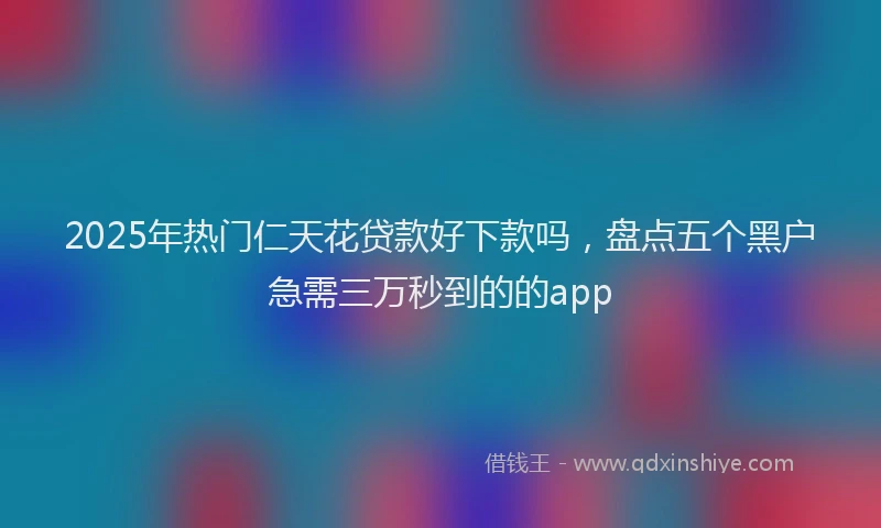 2025年热门仁天花贷款好下款吗，盘点五个黑户急需三万秒到的的app