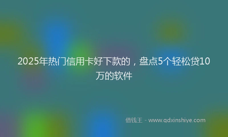 2025年热门信用卡好下款的，盘点5个轻松贷10万的软件