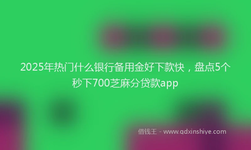 2025年热门什么银行备用金好下款快，盘点5个秒下700芝麻分贷款app