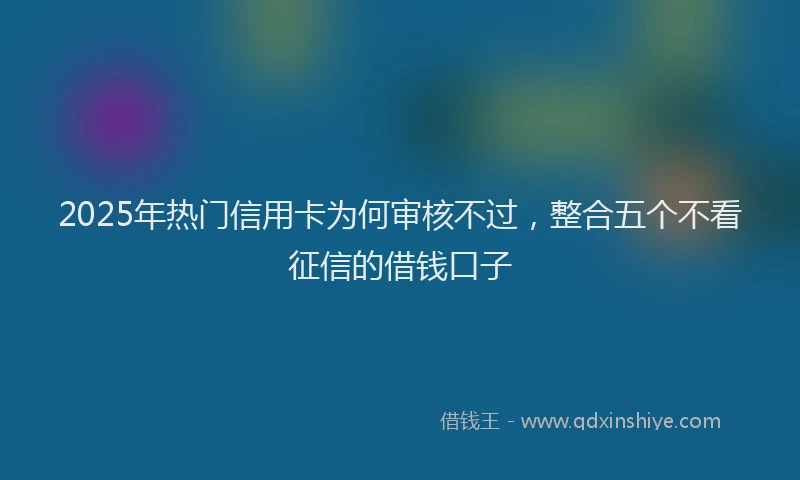 2025年热门信用卡为何审核不过，整合五个不看征信的借钱口子