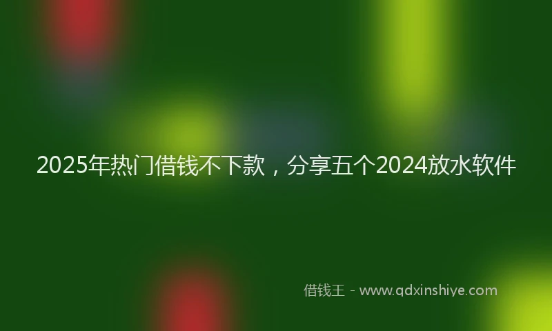 2025年热门借钱不下款，分享五个2024放水软件