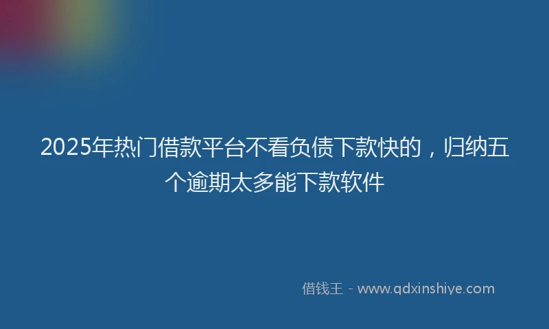 2025年热门借款平台不看负债下款快的，归纳五个逾期太多能下款软件