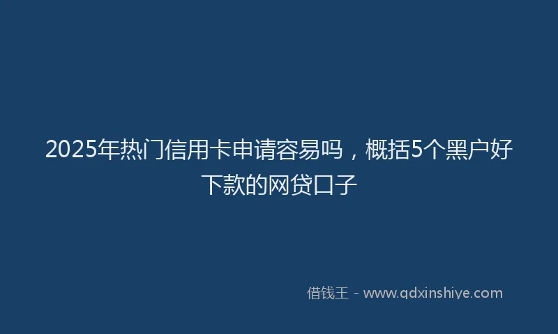 2025年热门信用卡申请容易吗，概括5个黑户好下款的网贷口子