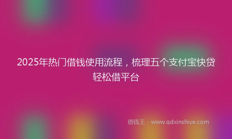 2025年热门借钱使用流程，梳理五个支付宝快贷轻松借平台