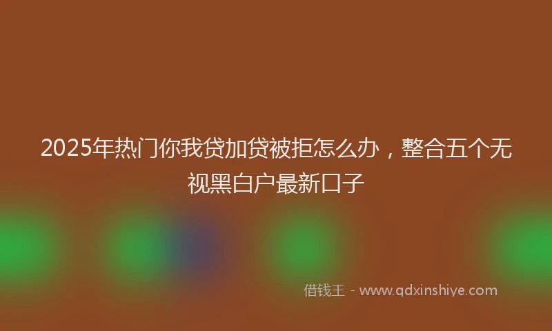 2025年热门你我贷加贷被拒怎么办，整合五个无视黑白户最新口子