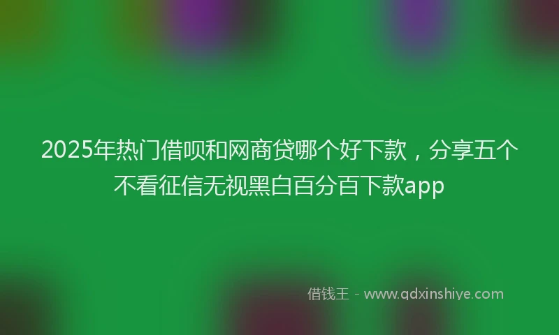 2025年热门借呗和网商贷哪个好下款，分享五个不看征信无视黑白百分百下款app