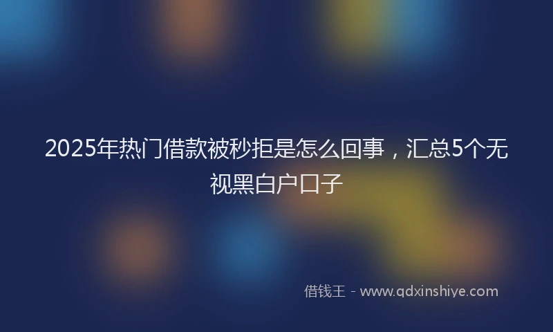 2025年热门借款被秒拒是怎么回事，汇总5个无视黑白户口子