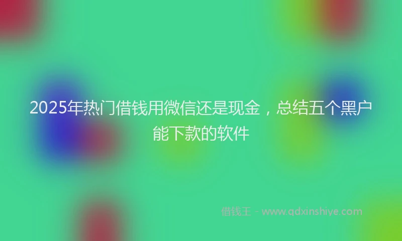 2025年热门借钱用微信还是现金，总结五个黑户能下款的软件