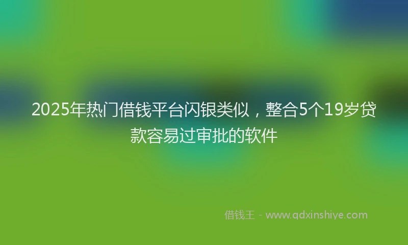 2025年热门借钱平台闪银类似，整合5个19岁贷款容易过审批的软件