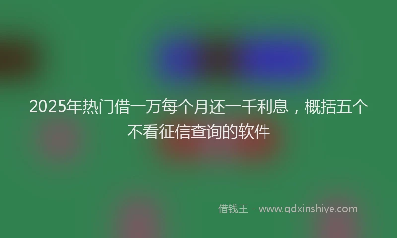 2025年热门借一万每个月还一千利息，概括五个不看征信查询的软件