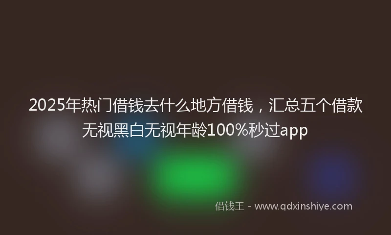 2025年热门借钱去什么地方借钱，汇总五个借款无视黑白无视年龄100%秒过app