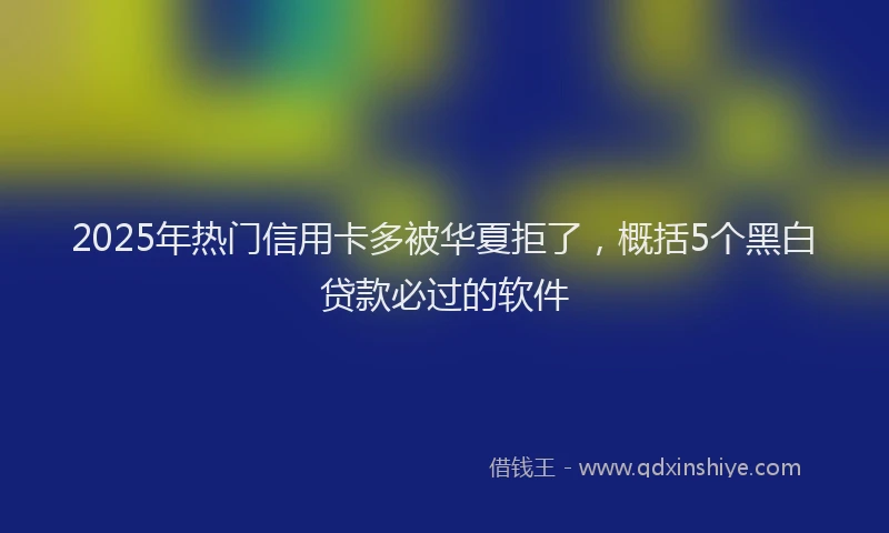 2025年热门信用卡多被华夏拒了，概括5个黑白贷款必过的软件