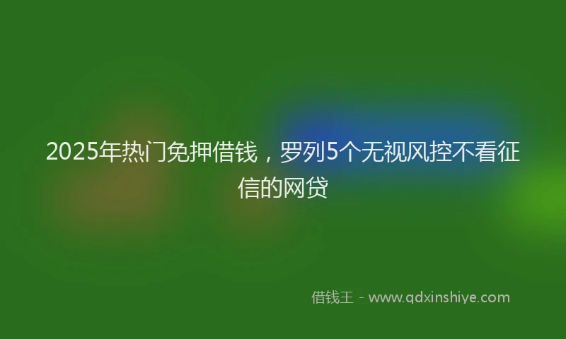2025年热门免押借钱，罗列5个无视风控不看征信的网贷