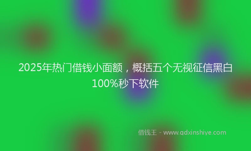 2025年热门借钱小面额，概括五个无视征信黑白100%秒下软件
