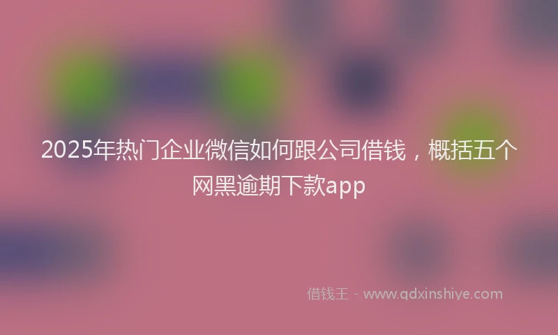 2025年热门企业微信如何跟公司借钱，概括五个网黑逾期下款app