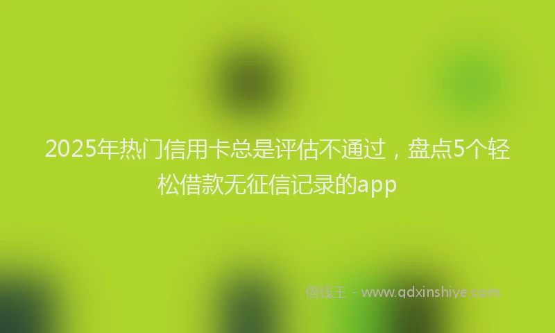 2025年热门信用卡总是评估不通过，盘点5个轻松借款无征信记录的app