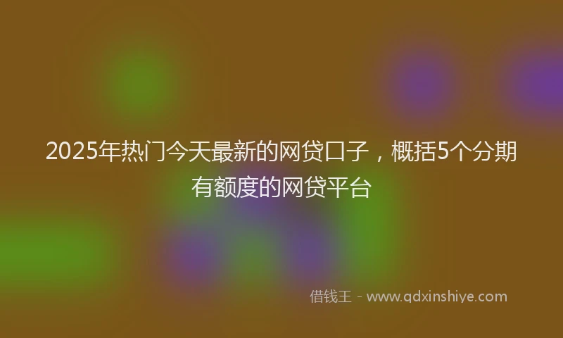 2025年热门今天最新的网贷口子，概括5个分期有额度的网贷平台