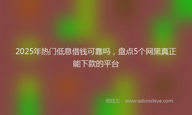 2025年热门低息借钱可靠吗，盘点5个网黑真正能下款的平台