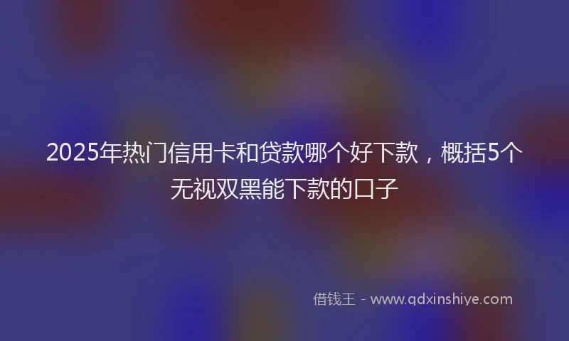 2025年热门信用卡和贷款哪个好下款，概括5个无视双黑能下款的口子