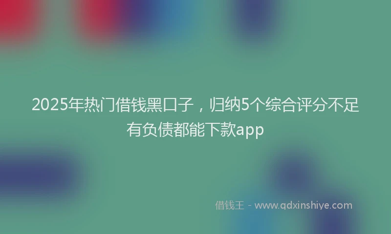 2025年热门借钱黑口子，归纳5个综合评分不足有负债都能下款app