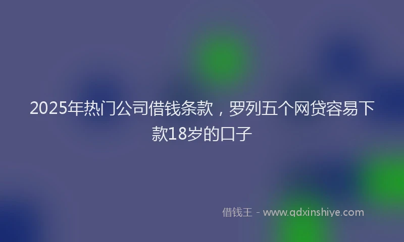 2025年热门公司借钱条款，罗列五个网贷容易下款18岁的口子